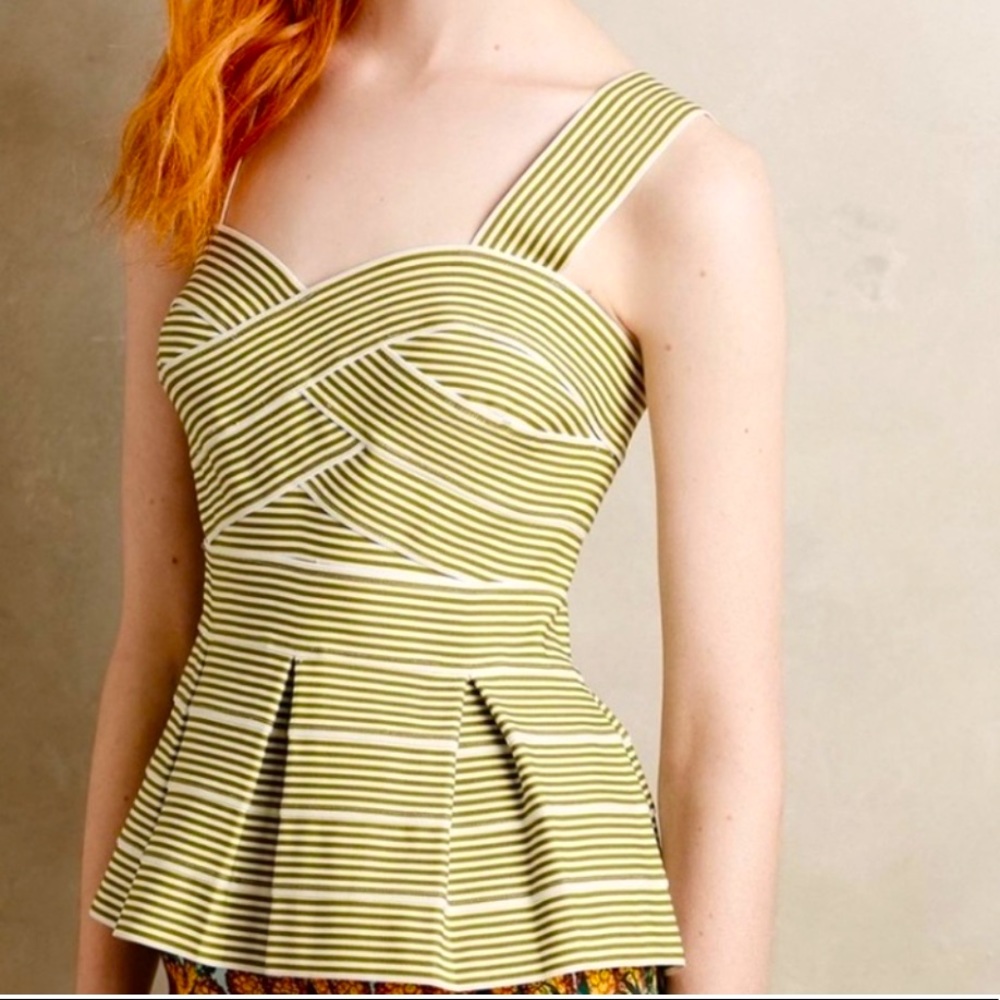 Anthropologie HD in Paris cabana striped peplum